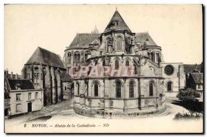 Old Postcard Noyon Apse of the Cathedral