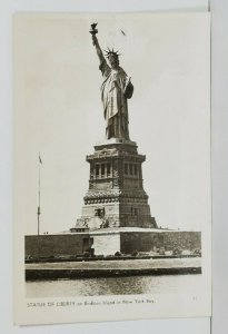 NY Statue of Liberty Real Photo New York Bedloes Island Postcard P12