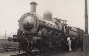 GWR Number 53 Class 0-6-0 WW2 After Repair & Driver Real Photo Old Postcard