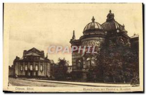 Postcard Old Duren Rhld Hoesch Piatz Mit Theater Museum