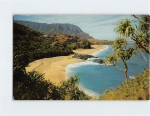 M-115359 Lumahai Beach Vista Garden Island Kauai Hawaiian Hala Trees Hawaii USA