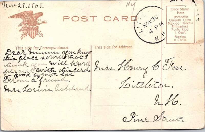 Postcard WATER SCENE Adirondack Mountains New York NY AM6949