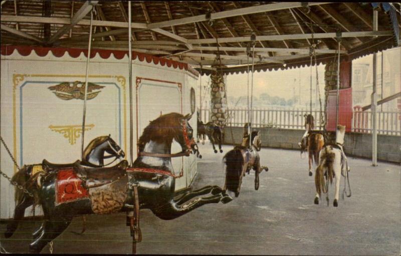 Westerly RI Flying Horse Carousel Merry-Go-Round Postcard