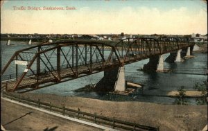 Saskatoon Saskatchewan Traffic Bridge c1910 Vintage Postcard