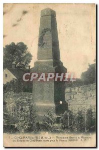 Old Postcard Cinq Mars la Pile I and L high Monument to the Memory of Enfans ...