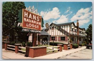 Hotel~Hans Babarian Lodge Wheeling Illinois~Vintage Postcard