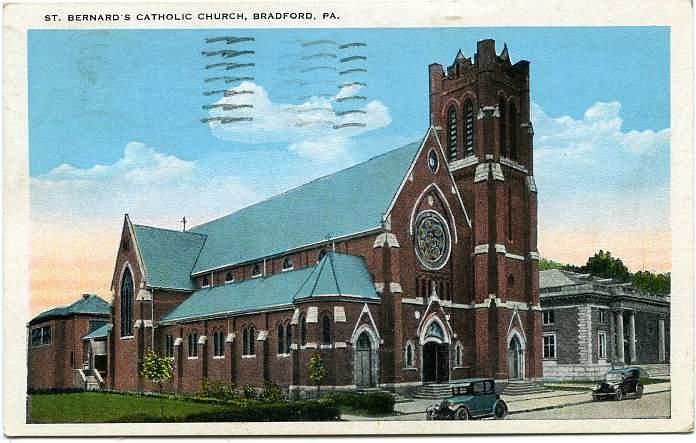 St Bernard's Catholic Church - Bradford PA, Pennsylvania - pm 1936 - WB