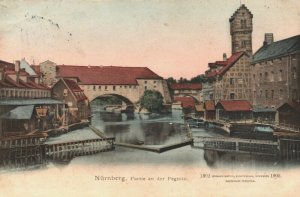 Germany Nürnberg Partie an der Pegnitz Nuremberg Vintage Postcard 03.68