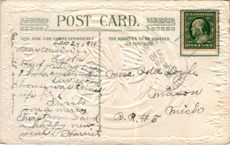 John Winsch, 1910, U.S. postage, Leo 241911, Harrict Postcard