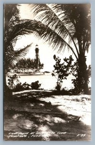 POMPANO FL HILLSBORO CLUB LIGHT HOUSE VINTAGE REAL PHOTO POSTCARD RPPC