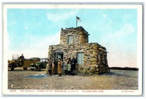 c1920 Lookout Summit Mt. Washburn Exterior Yellowstone Park Wyoming WY Postcard