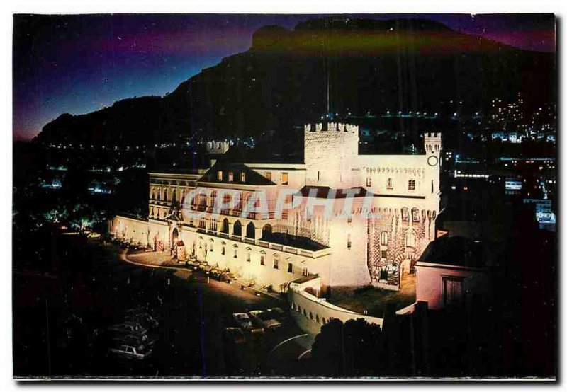 Old Postcard Monaco Palace Illuminee