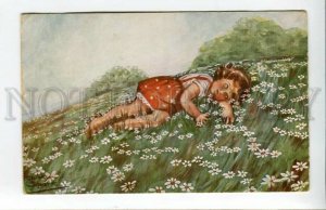 3156295 Belle Girl in Grass Field by Chicky SPARK vintage PC