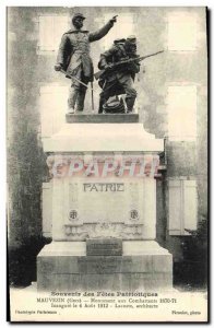 Old Postcard Mauvezin Monument to the Fighters Army