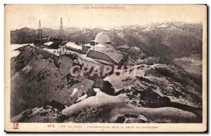 Old Postcard The Pic Du Midi Observatory Under The Snow In September