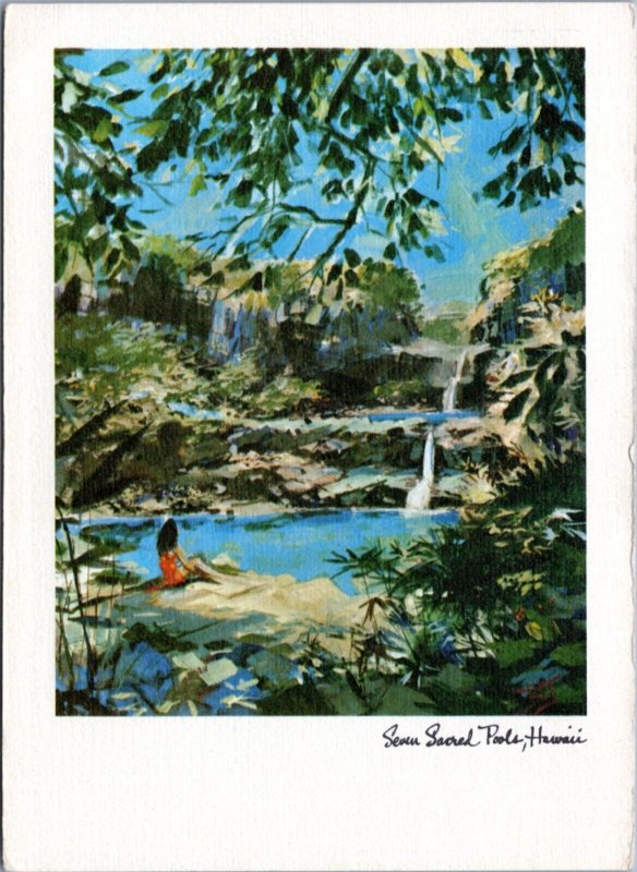 Postcard Art HI Seven Sacred Pools, Hana, Maui