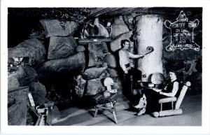 RPPC FRONTIER TOWN, MT  Montana  LOST CABIN Interior  c1950s Roadside Postcard