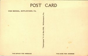 Vtg Postkarte Mifflintown, Pennsylvania - High School Gebäude - Ungebraucht