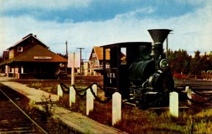 Alaska Fairbanks Railroad Station With One Of The First Locomotives