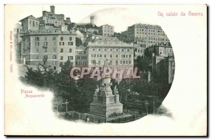 Genova A-Genoa- saluto da Genova - Old Postcard