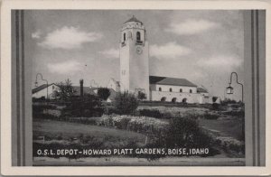 Postcard OSL Depot Howard Platt Gardens Boise Idaho ID