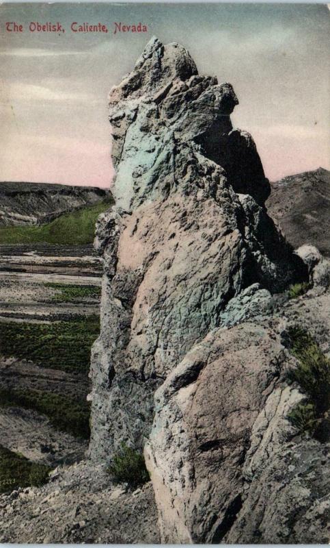 CALIENTE, NV Nevada    The OBELISK   c1907    Handcolored   Reider   Postcard