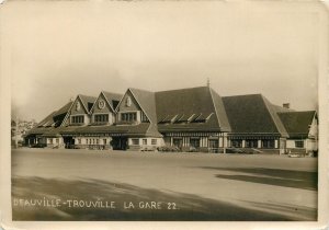 France Calvados Trouville, Deauville railway station photo postcard