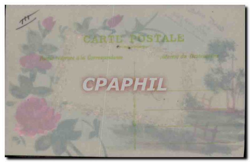Old Postcard transparent card Flowers