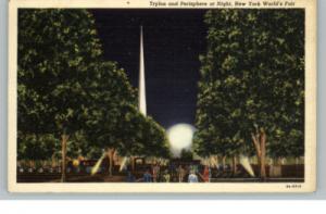 NY World Fair 39 Trylon Perisphere Postcard