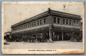 Postcard Deming NM c1910s J.A. Mahoney Building Old Cars Now Luna Mimbres Museum