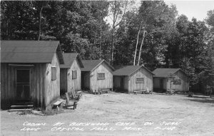 J65/ Crystal Falls Michigan RPPC Postcard c40-50s Swan Lake Birchwood Camp 288