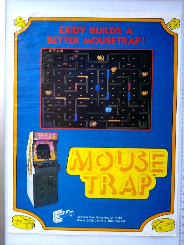 Mouse Trap Arcade Flyer Original  Video Game Promo Retro Artwork 1981 Different