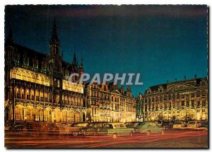 Postcard Modern Brussels Grand Place at night