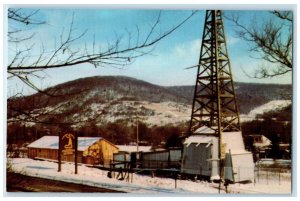 c1972 Penn Brad Historical Oil Well Tower Custer City Pennsylvania PA Postcard