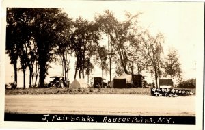 RPPC J. Fairbanks, Campground Rouses Point NY Vintage Postcard S40