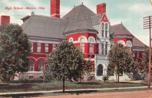 MARION, OH Ohio      HIGH SCHOOL     Marion County      1910 Postcard