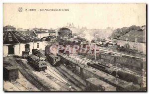 Old Postcard Dijon Panoramic Train Station Trains