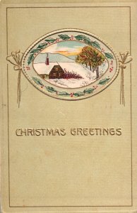 VINTAGE POSTCARD EMBOSSED CHRISTMAS GREETING MAILED FROM ANAMOSA IOWA 1914