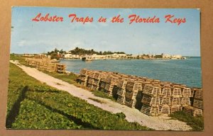 VINTAGE 1967 USED  POSTCARD LOBSTER TRAPS IN CONCH KEY, FLORIDA