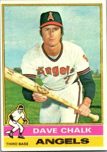 1976 Topps Baseball Card Dave Chalk California Angels sk13411