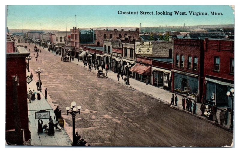 1912 Chestnut St, Ormonde Hotel, Knife River Saloon, Virginia, MN Postcard