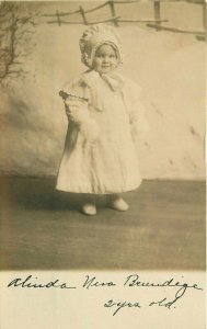 C-1910 Alinda Vera Brundage 2 Years old  RPPC Photo Postcard 22-3434