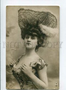 3102911 Lovely DANCER in Art Nouveau HUGE HAT Vintage PHOTO PC