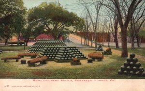Vintage Postcard 1908 Revolutionary Relics Fortress Monroe Virginia Illustrated