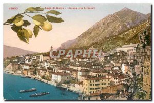 Modern Postcard Lago di Garda Limone con Limoneti