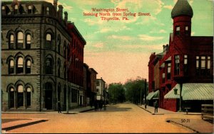 Washington Street North From Spring St Titusville PA Pennsylvania 1914 Postcard 