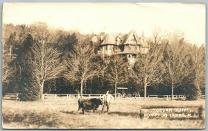 POMPTON LAKES NJ CEDAR CLIFF 1913 ANTIQUE REAL PHOTO POSTCARD RPPC