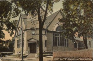 East Greenwich Rhode Island RI First Baptist Church c1910 Vintage Postcard