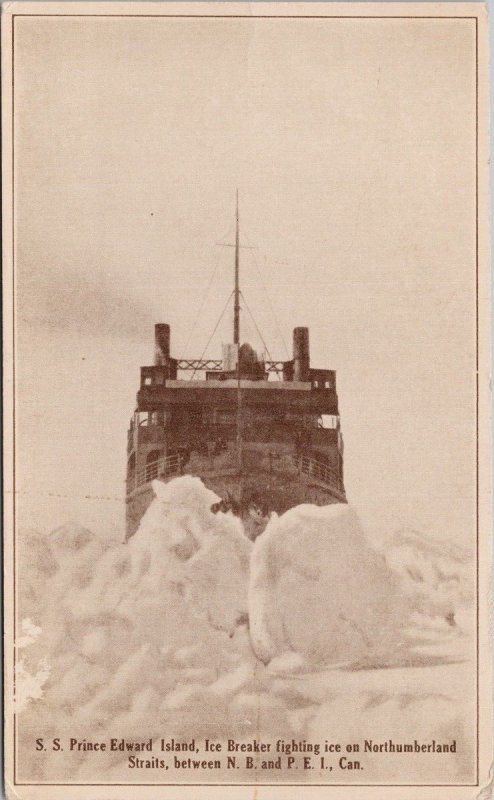 SS 'Prince Edward Island' Ice Breaker Northumberland Straits Postcard H48 *as is