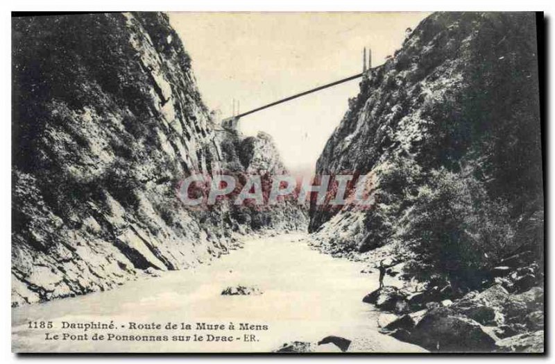 Old Postcard Dauphine Road Mure Mens The Ponsonnas Bridge Drac